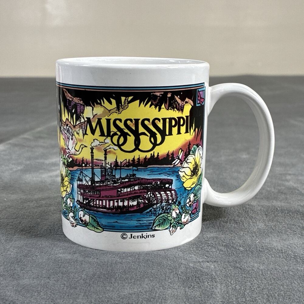 Mississippi River Boat Floral Birds Style Coffee Souvenir Mug Cup Benefits Chrty